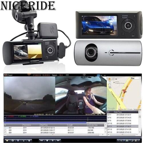 Dual Camera Car DVR Dash Cam X3000 R300 with GPS G-Sensor Camcorder Wide Angle 2.7 inch Cam Video Recorder