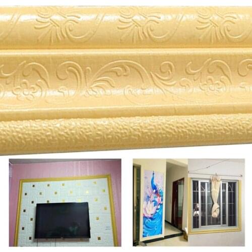 Economical Wall Trim Line Skirting Border 3D Pattern Sticker Decoration Self Adhesive Waterproof Strip