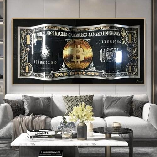 Money Canvas Prints Gold Standard Modern Canvas Painting Dollar Picture Style Street Art Canvas for Home Decor Wall Art Poster