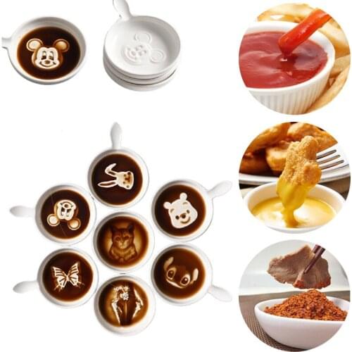 Disney Mickey Mouse Ceramic Dip Dish Cartoon Embossed Dip Dish French Fries Ketchup Dish Party Supplies Cute Kitchen Tableware
