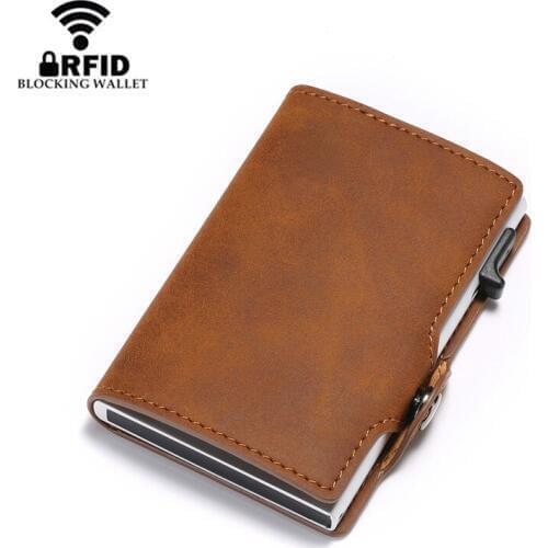 New Fashion Small Wallet Vintage RFID Protection Credit Card Holder Slim Business Luxury Anti-theft Aluminum Card Case