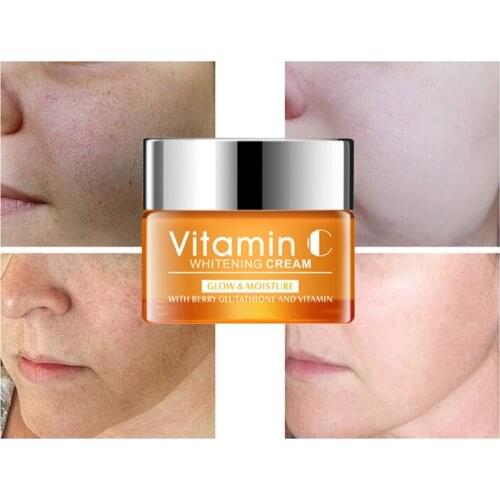 Vitamin C Face Cream 50ml Whitening Facial Skin Care Remove Freckles Fade Dark Spots Melanin Bleaching Melasma Day Cream