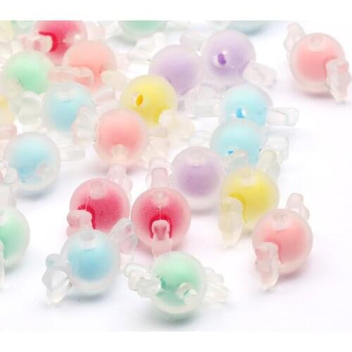 10-30pcs Frosted 21x12mm Colorful Candy Loose Acrylic Spacer Beads For DIY Jewelry Making Charm Necklace Bracelet Accessories