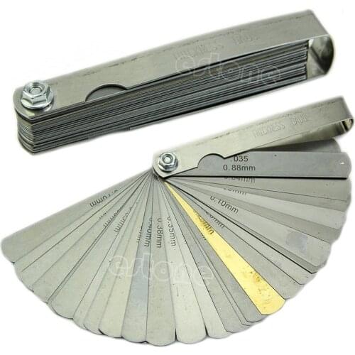 New Feeler Gauge Tune Up Thickness Set 32 Blade IMP/METRIC With Brass