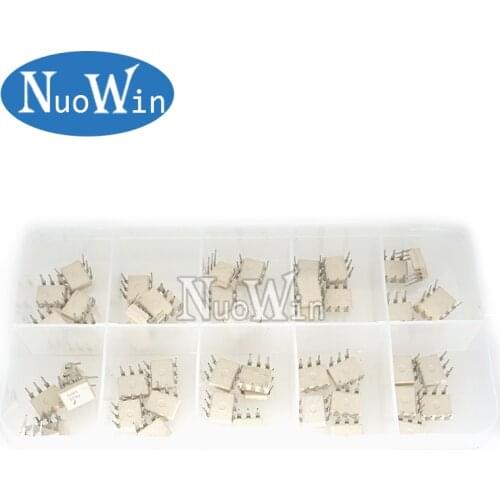 DIP Optocoupler Kit 10value * 5pcs=50pcs 4N25 4N35 MOC3021 MOC3022 MOC3023 MOC3041 MOC3043 MOC3052 MOC3061 MOC3063 DIP + Box