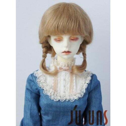 JD143 SD mohair doll wigs 1/3 inch short twin braid wig Size 8-9 inch doll hair fashion Doll accessories