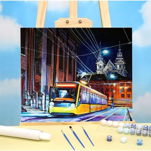 Landscape Evening In Lviv Coloring By Numbers Painting Complete Kit Acrylic Paints 40*50 Canvas Painting Handmade Drawing