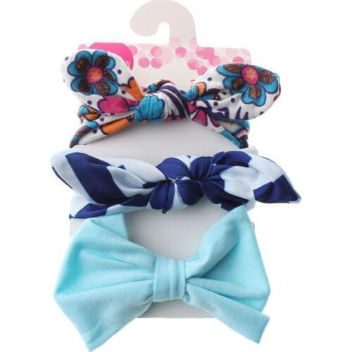 3PCS Baby Headband Cotton Print Newborn Girl Headdress Elastic Bownot Hair Band Accessories