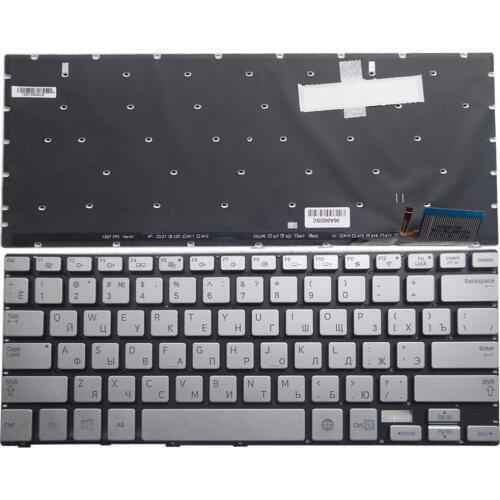 Russia New Keyboard FOR Samsung 730U3E NP730U3E 740U3E NP740U3E RU laptop keyboard Backlight Silver