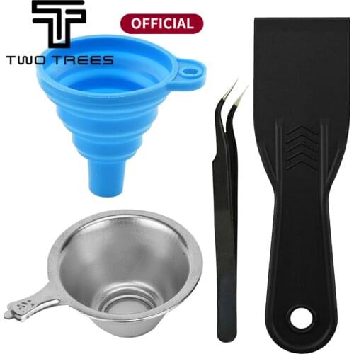 3D Printer parts Silicon Funnel+Metal UV Resin Filter Cup+tweezers+SLA Resin Special Tool Shovel for Photon DLP Parts