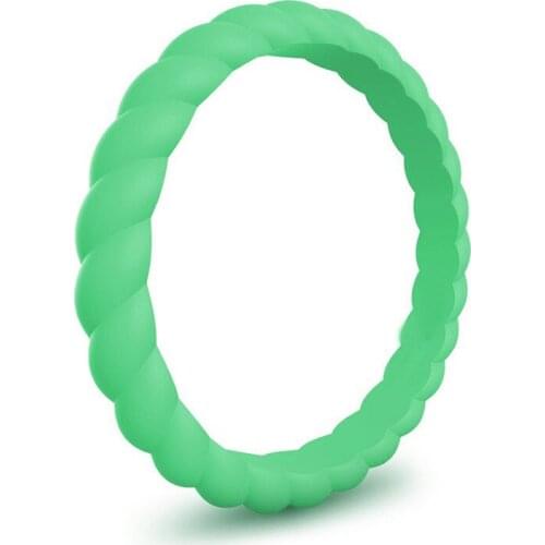 Silicone Finger Ring for Women Men New Fashion Flexible Braided Silicone Sports Rings Lover Couple Wedding Rings Jewelry Gift