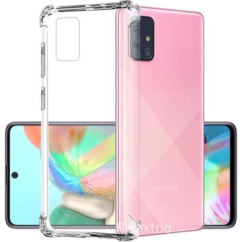 Silicone Transparent Shockproof TPU Case For Samsung Galaxy A51 A71 A81 Phone Case On For Samsung A10E A20E Clear Cover Coque