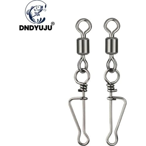 DNDYUJU 30pcs 4-10# Eight-ring Connector Stainless Steel Snap Ocean Boat Fishing Swivel Accessories Italy Fishing Hook Connector