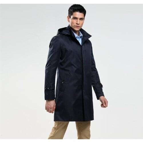 Mens Trench coats man men long clothes slim fit overcoat long sleeve spring autumn new designer england hooded korean