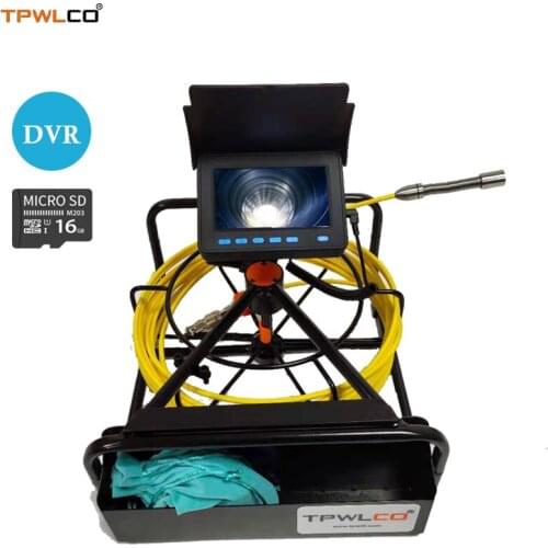 Tube Endoscope Inspection Camera System With 4.3inch Monitor 10-50m Cable 16GB SD Card With DVR 17mm Sewer Waterproof Camera