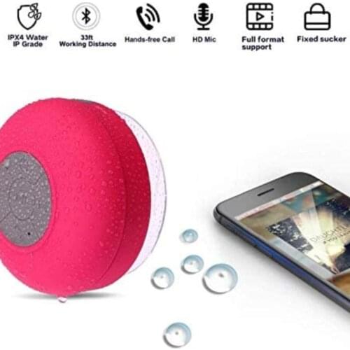 Shower Speaker Bluetooth Waterproof Water Resistant Hands-Free Portable Wireless Built-in Microphone Solid Suction Cup
