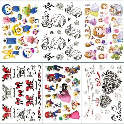 Nu-TATY Cartoon butterfly Temporary Tattoo Body Art Flash Tattoo Stickers 17*10cm Waterproof Fake Tatoo Car Styling Sticker