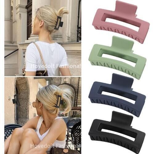 Fashion Solid Color Claw Clip Matte Barrette Hair Claws Crab Bath Clip Ponytail Clip for Women Girls Hair Accessories Gifts