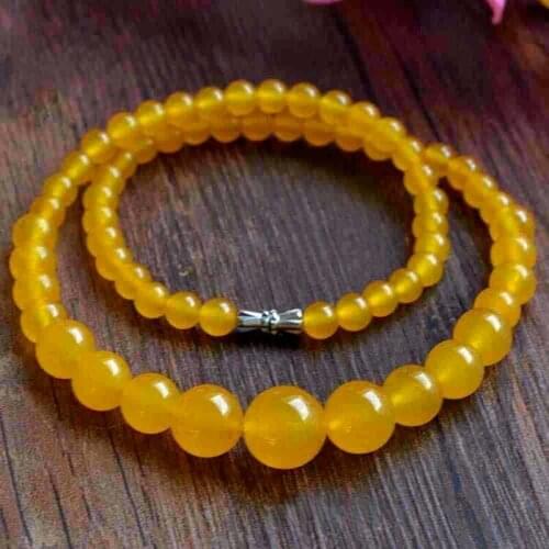 Natural Yellow Womens Jade Pendant Hand Carved Jadeite Necklace for Women Men Fashion Accessories with Chain Jewelry