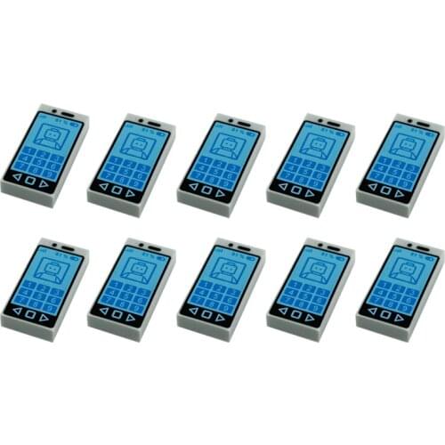 10PCS/Set 1*2 MOC Printing Bricks Phone Pattern DIY Building Blocks Toys for Children Kids Gifts Block