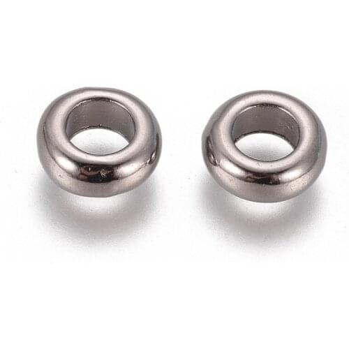 100pcs 7x3mm Rondell Tibetan Style Spacers Beads Metal Beads for Jewelry Making DIY Bracelet Necklace Hole: 4mm