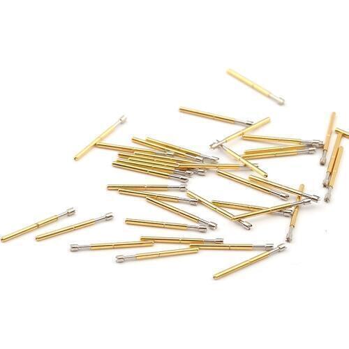 100 Pcs PM75-Q2 Spring Test Probe Brass Nickel Plated Needle Head Test Instrument Accessories Length 27.8mm for Electronic Tools