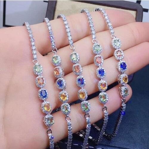 100% Natural And Real Sapphire Bangle Free shipping Real natural sapphire Bangle