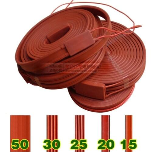 12V 24V 110V 220V 15/25/30/50mm 1-20 Meters Waterproof Flexible Silicone Heater Strip Belt Freeze Protection