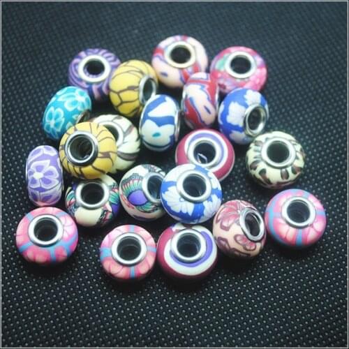 20pcs polymer clay beads spacer beads for shamballa bracelets making european beads size 9x13mm top fashion