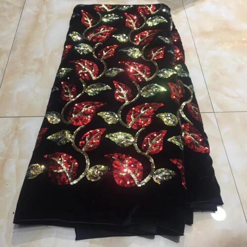 5yards/bag 5 colors optional embroidery sequin leaf pattern wedding dress design fashion fabric CYAY78