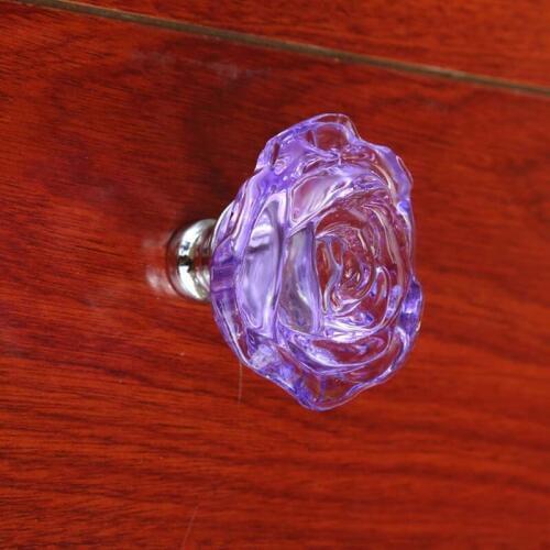 55mm*46mm bigger size glass rose wardrobe wine cabinet bookcase handles knobs silver colorful crystal drawer knobs pink blue