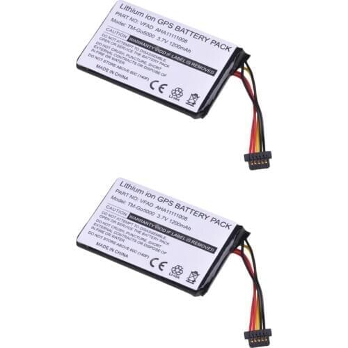 2 Pcs GPS Battery AHA11111008 VFAD Battery 1200mAh 3.7V for TomTom 4FL50 4FL60 Go 5000 GO 5100 Go 6000 GO 6100 Pro 5250