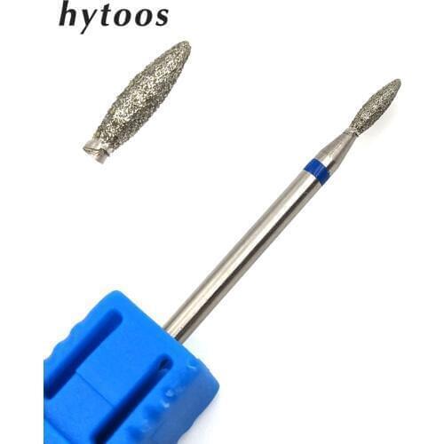 HYTOOS Diamond Nail Drill Bit 3/32" Rotary Burr Cuticle Clean Manicure Cutters Electric Drill Accessories Nail Mills Tools