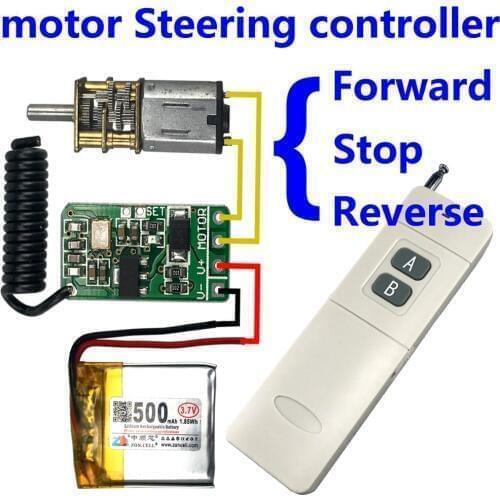 Wireless remote control switch 433mhz rf transmitter receiver 3.7v 4.5v 9v 12v motor Forward Reverse steering Controller module