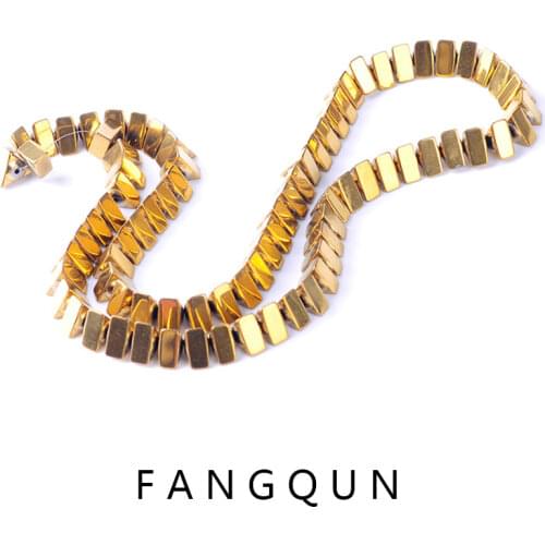 7colors 5*8mm Natural Stone Bright Hematite Beads Triangle looes new beads for DIY Necklace Bracelet Jewelry Making Accessories