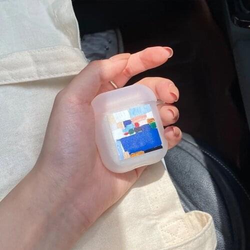 For Airpods Pro 2 1 Case Oil Painting Transparent Cute Bluetooth Headphone Accessories Shockproof Case airpod For Airpods case