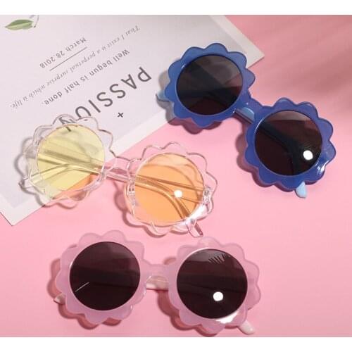 Kids Dark Glasses Unisex Solid Color Flower-Shaped Sunglasses Eyewear For Outdoor Activities 7 Colors
