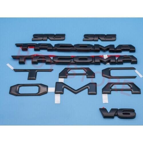 For 2016-2020 Tacoma Flat Black Emblem Overlay Kit Tailgate letters V6