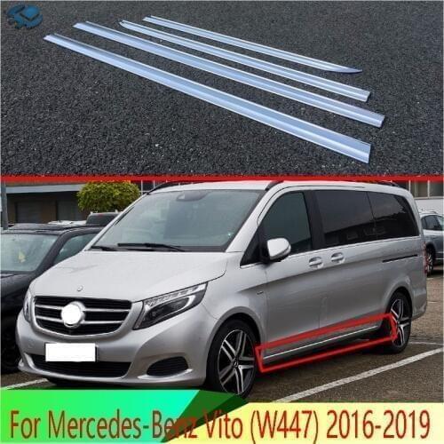 For Mercedes-Benz Vito (W447) 2016-2019 Car Accessories ABS Chrome Side Door Body Molding Moulding Trim