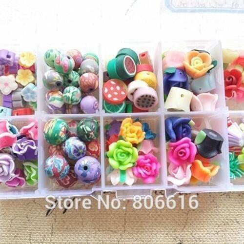 8-12MM 130Pcs/Set Mix Styles & Colors Clay Jewelry Beads Jewelry Findings & Accessories