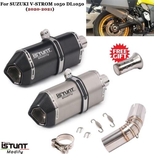 For SUZUKI V-STROM 1050 DL1050 2020 2021 Motorcycle Exhaust System Modified Escape Muffler DB Killer Middle Link Pipe Slip on