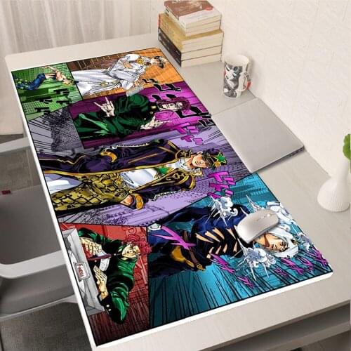 Speed Anime Mouse Pad JoJo Bizarre Adventure Desk Mat Computer Deskmat Mousepad Kawaii Gaming Accessories Pc Gamer Mouse Mats