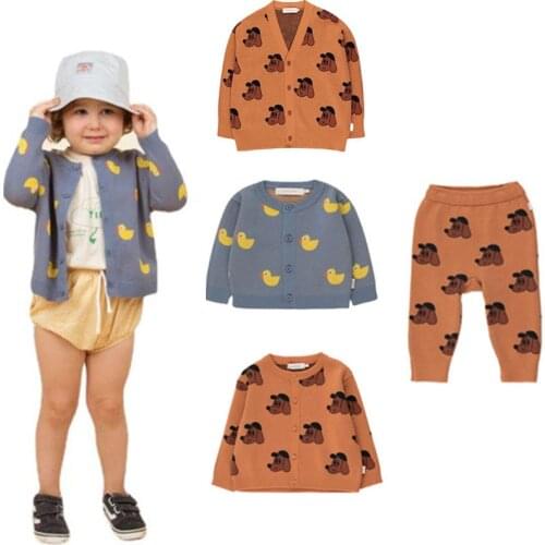 EnkeliBB Toddler Boy Girl Winter Knit Jacket Lovely Animal Dog Pattern Coats Children Brand Jacketes Unisex Baby Tops