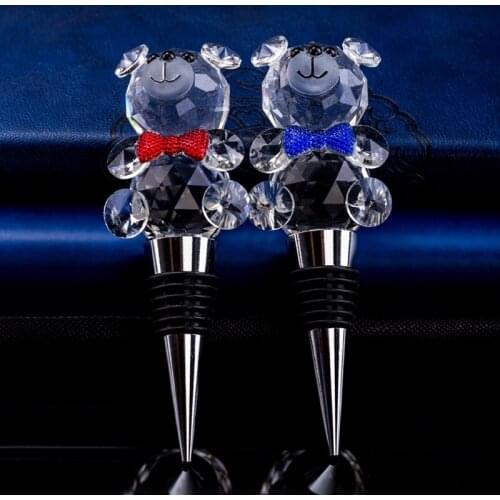 Swan Crystal Ball Bear Wine Stopper 4 Styles Exquisite Cute Crystal Glass Ornaments Fine Bottle Cap Decorations Gift