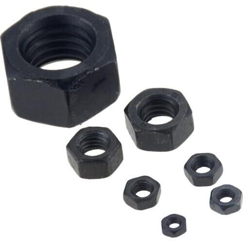 50/100 Pcs M2 M2.5 M3 M4 M5 M6 M8 M10 M12 M14 M16 M18 M20 M22 M24 Black Grade 8.8 Carbon Steel Hex Nut Hexagon Nuts Hardware