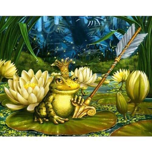 K2048 YIKEE Diamond Painting Full Drill Kit " Cartoon Frog Prince " Diamond Embroidery 5D DIY Diamonds Mosaic Cross Stitch