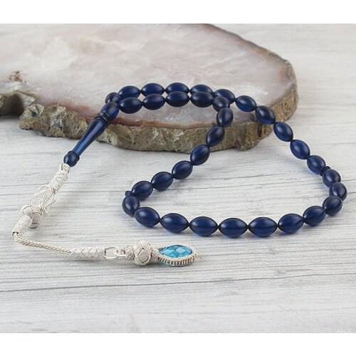 Natural Amber 1000 Silver Kazaz Tassel 33 Bead Prayer Beads Islamic Tasbih Rosary Men Women Meditation Jewelry From Turkey