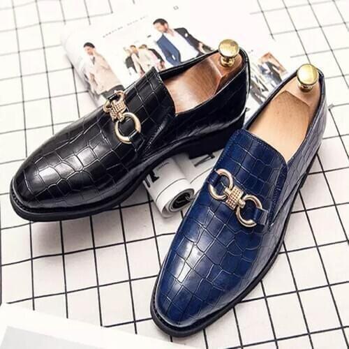 New Arrival Mens British Crocodile Pattern Metal Decoration Oxford Formal Wedding Prom Homecoming Shoes Sapato Social Masculino