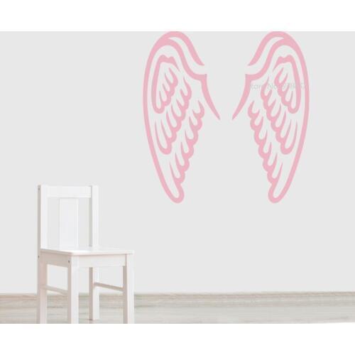 New Arrival Angel Wings Wall Decals Nursery Wall Stickers For Baby Room Large Removable Art Sticker Custom Color Available ZA639