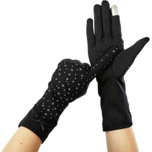 New Hot Sale Cotton Gloves Non-Slip Breathable Ladies Gloves Spot Summer Thin UV Protection Sun Gloves Driving Gloves
